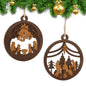 Yelsky Jesus Christmas Nativity Ornaments Wooden Set 2pcs Natural Wood