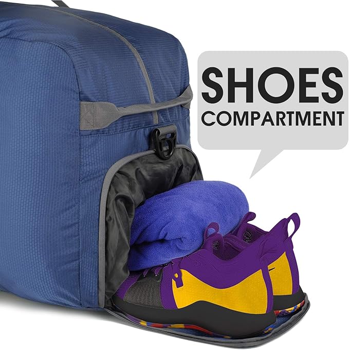 WANDF Foldable Travel Duffel Bag 60-120L Duffle Carry on for Women and Men