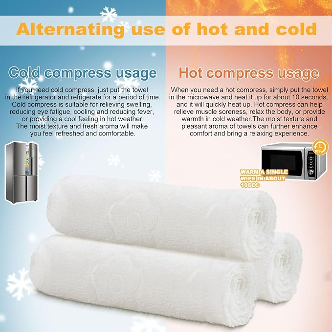 Moist Cotton Towel Bulk Moist Towelettes Individually Wrapped 8.7" x 8.7",White Towel Services,Refreshment Pre Moistened Towels Lavender, Lemon and Mint for Sport Party Spa （pack of 150)
