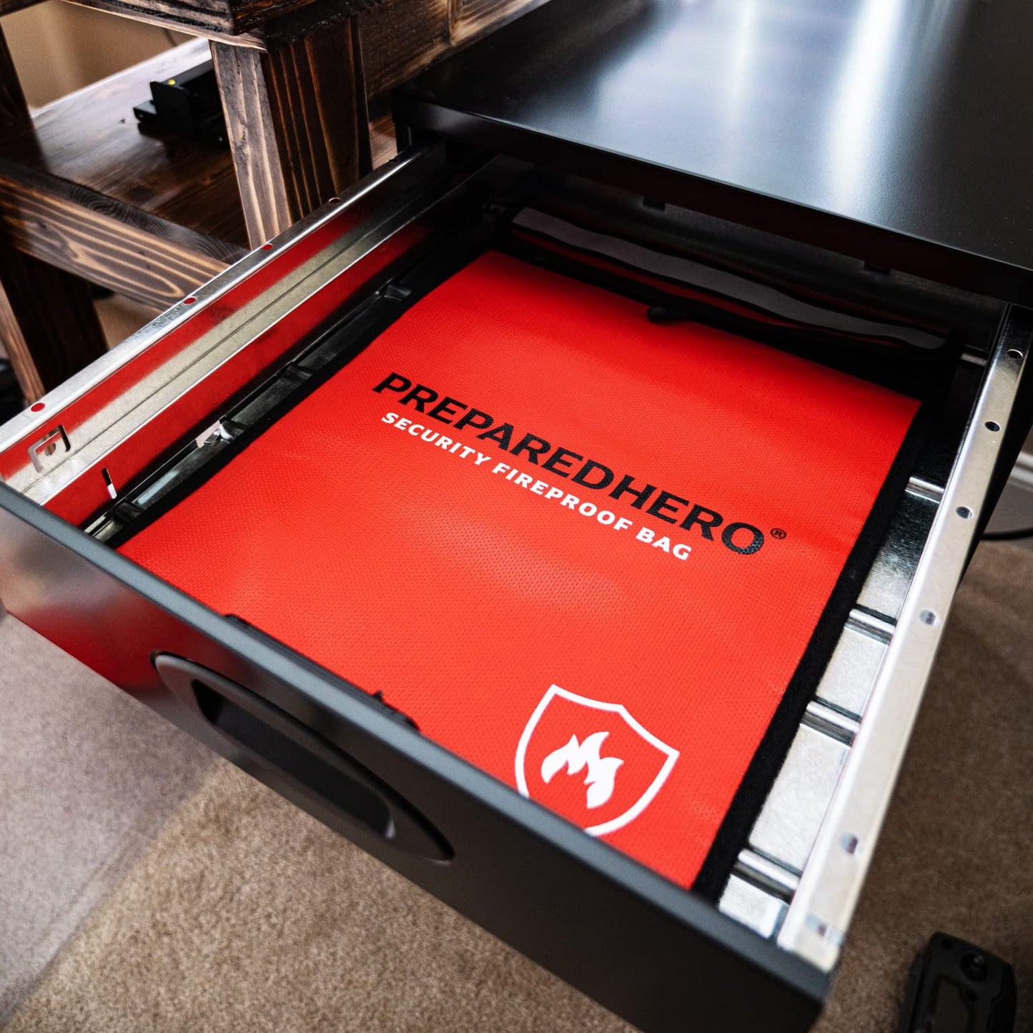 Prepared Hero Fireproof Bag - 4 Pack. Fire Resistant Large 11" by 15" Document Bag to Safely Store Valuables. 2000F Heat Resistance