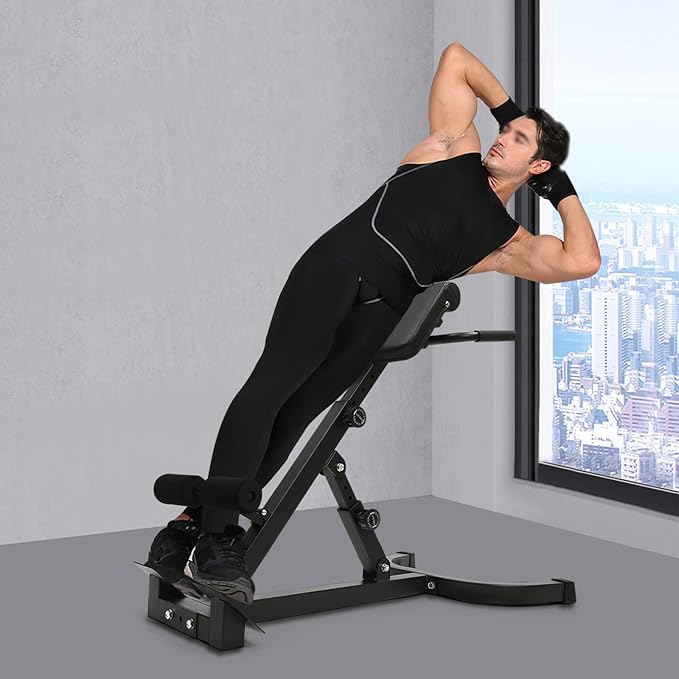 Hyper Back Extension Roman Chair, Multi-Functional Bench for Full All-in-One Body Workout, Adjustable Ab Sit up Bench Decline Bench Flat Bench for Home Exercise