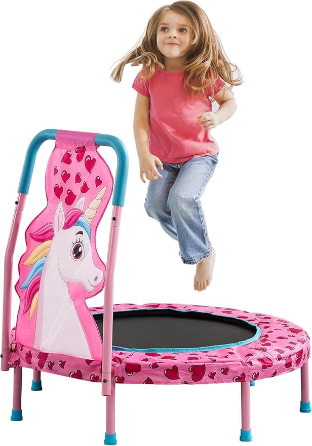 No-Gap 36" Mini Trampoline Toddler Trampoline with Handle for Kids, 36 inch Indoor Garden Small Kid Trampoline Baby Trampolines with Super Safe Cover for Toddlers Ages 2 to 5