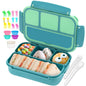 Bento Lunch Box for Kids - 4 Compartment Leak-Proof School Lunch Container with Utensils Purple