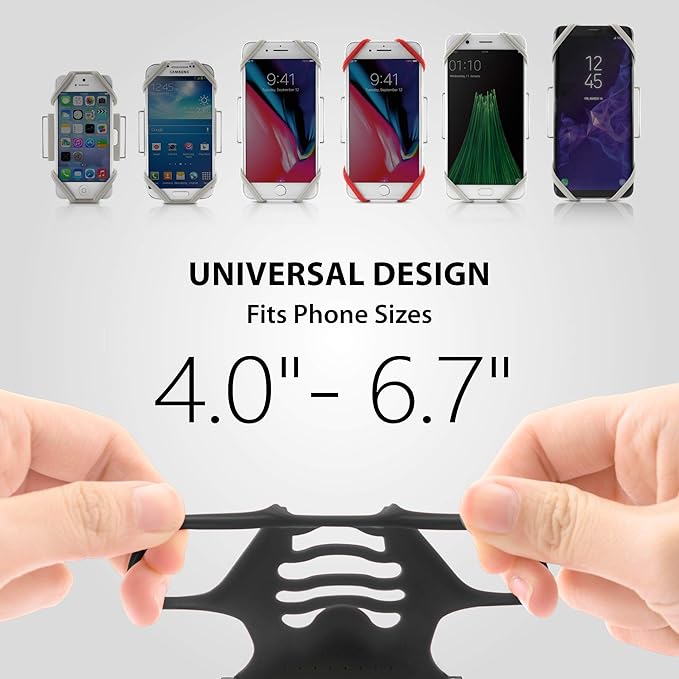 BONE Run Tie, Running Cell Phone Holder, Skin-Friendly & Washable Silicone Sport Armband, Universal Workout Phone Carrier Compatible with Most Smartphone (Gray - Size XL/Arm Size 15.7-21.4")