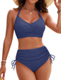 Women's High Waisted Bikini Set - Tummy Control Swimsuit with Crisscross Back