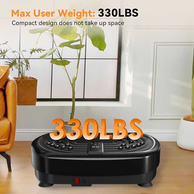 UCIN Vibration Plate Exercise Machine, Vibration Plate for Lymphatic Drainage, 330 Lbs Capacity Vibrating Plate for Weight Loss Home Fitness with Resistance Bands/Pilates Ball