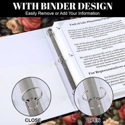 gisgfim I'm Dead Now What End of Life Planner Organizer Binder 8.5x11 Flower