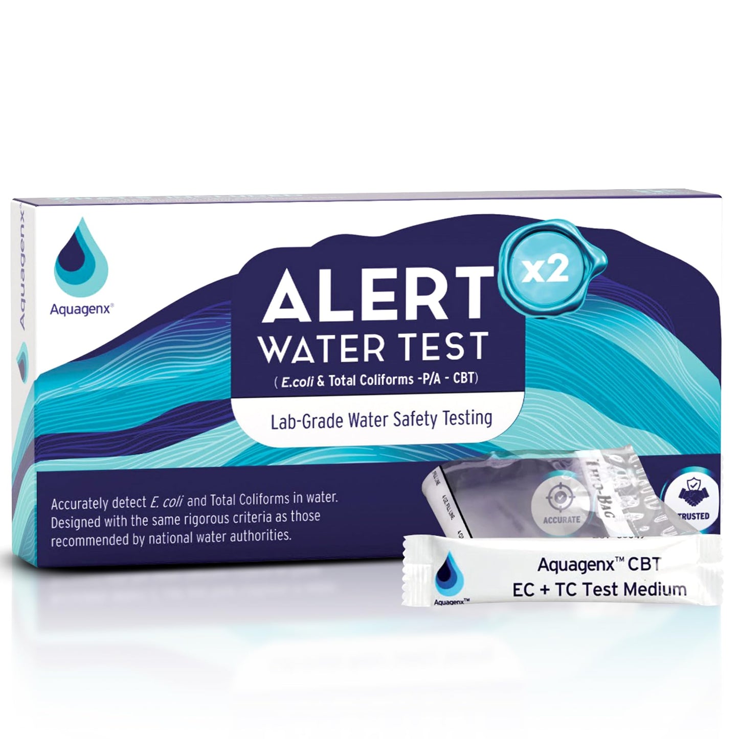 Alert P/A Test Kit – Lab-Grade Home Water Testing Kit for E. Coli & Total Coliforms, Ideal for Wells, Drinking Water, and Tap Testing (5 Pack)