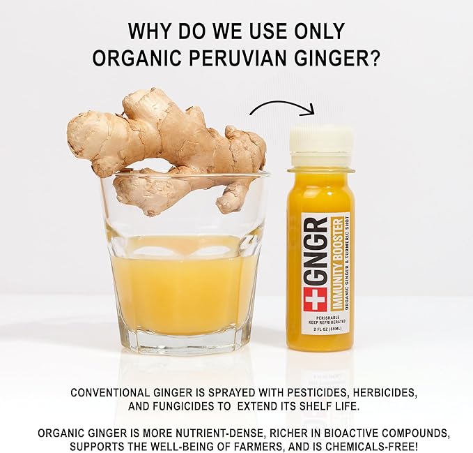 '+GNGR Liver Cleanse Shot, Cold-Pressed Ginger Shot with Milk Thistle, Dandelion Root, Turmeric Root, Immunity Shot for all natural Liver Support, Detox, Immunity, Digestion, Cleanse (2 Oz, Pack of 12)