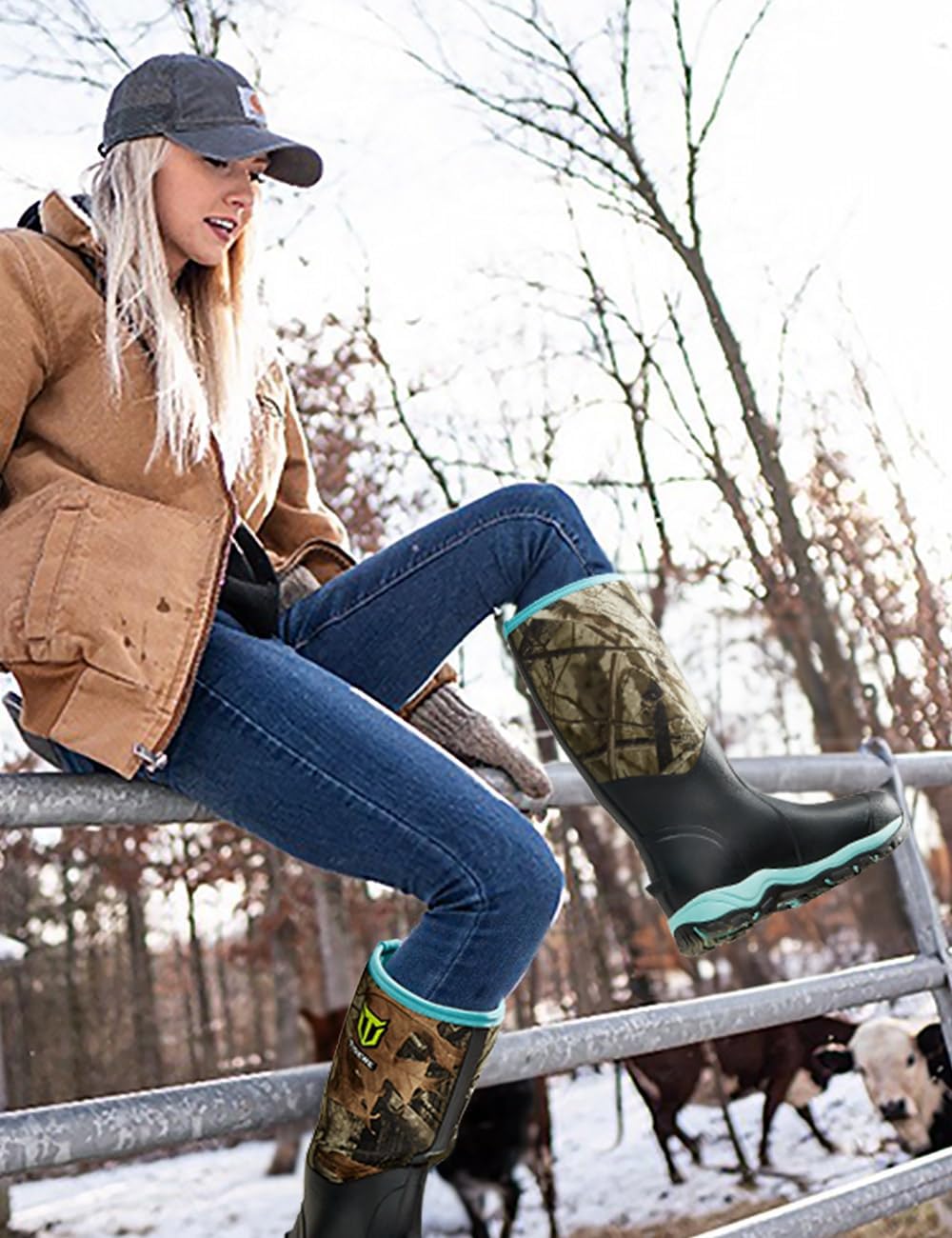 TIDEWE Hunting Boot for Women, Insulated Waterproof Sturdy Women's Hunting Boot, 6mm Neoprene and Rubber Outdoor Boot Next Camo G2