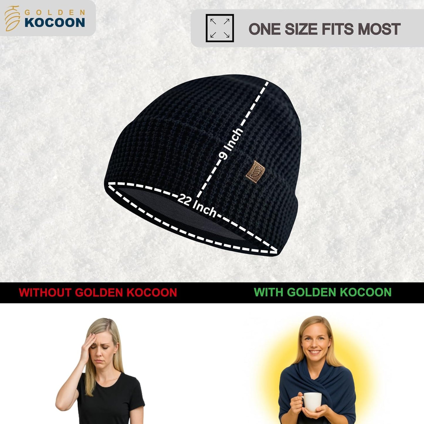 E-M-F Beanie - Organic Cotton with EcoShield™ Bamboo Lyocell Faraday Silver Liner - Hat Cap Ideal for Everyday 5 G, B T, Smart Meter & Wi Fi environments - Black
