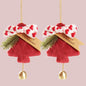 DILAGG Christmas Decorations Fuzzy Tree Ornaments Plush Pendant Gold Bell Red