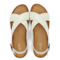 UBFEN Womens Flat Sandals Arch Support Adjustable Slingback White Size 6