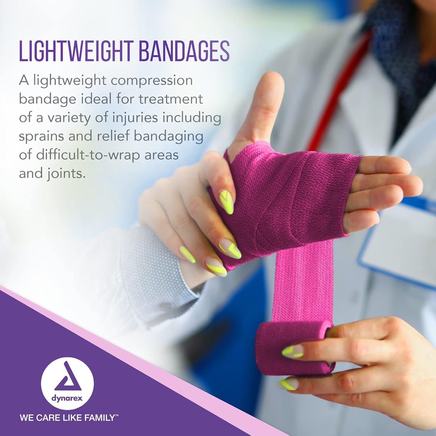 Dynarex Sensi Wrap, Self-Adherent, Purple