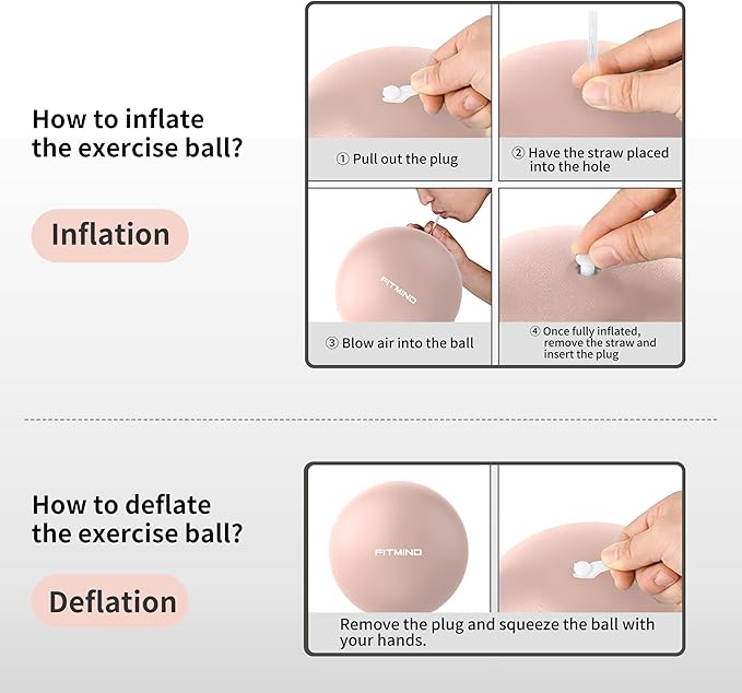 Pilates Ball - 10 Inch Core Ball for Yoga, Stability, Fitness, Ab & Core Workout, Physical Therapy