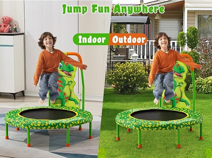 No-Gap 36" Mini Trampoline Toddler Trampoline with Handle for Kids, 36 inch Indoor Garden Small Kid Trampoline Baby Trampolines with Super Safe Cover for Toddlers Ages 2 to 5