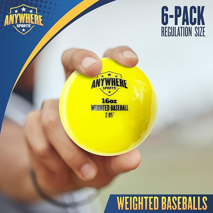 Weighted 16 oz Training Baseballs - Hitting & Pitching for All Skill Levels - Improve Power and Mechanics with Weighted Baseball Training Balls, 2.85” Diameter