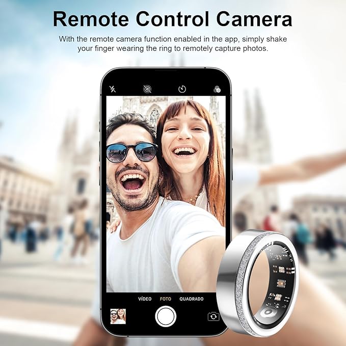Health Tracker Smart Ring for Men Women-IP68 Waterproof Sleep Tracker with Heart Rate/Blood Pressure/Blood/Physiological Cycle/Oxygen Tracking, Step Counter, iOS & Android Compatible (9#)
