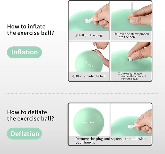 Pilates Ball - 10 Inch Core Ball for Yoga, Stability, Fitness, Ab & Core Workout, Physical Therapy