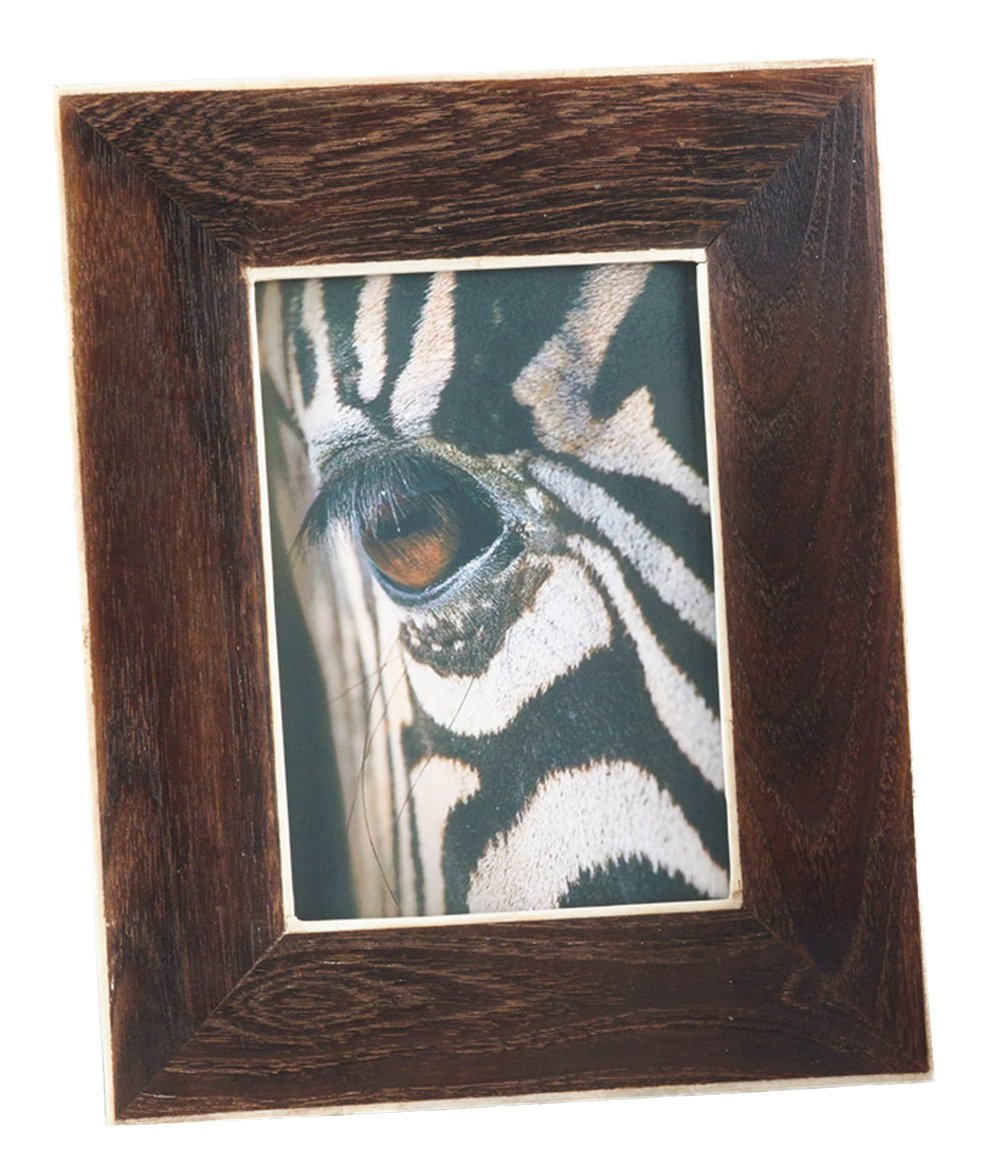 Fennco Styles Brown Wooden and Bone Tabletop Photo Frame - 2 Sizes
