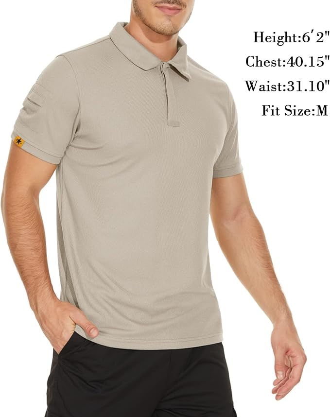 V VALANCH Mens Polo Shirts Short Sleeve Moisture Wicking Golf Polo Athletic Collared Shirt Tennis T-Shirt Tops