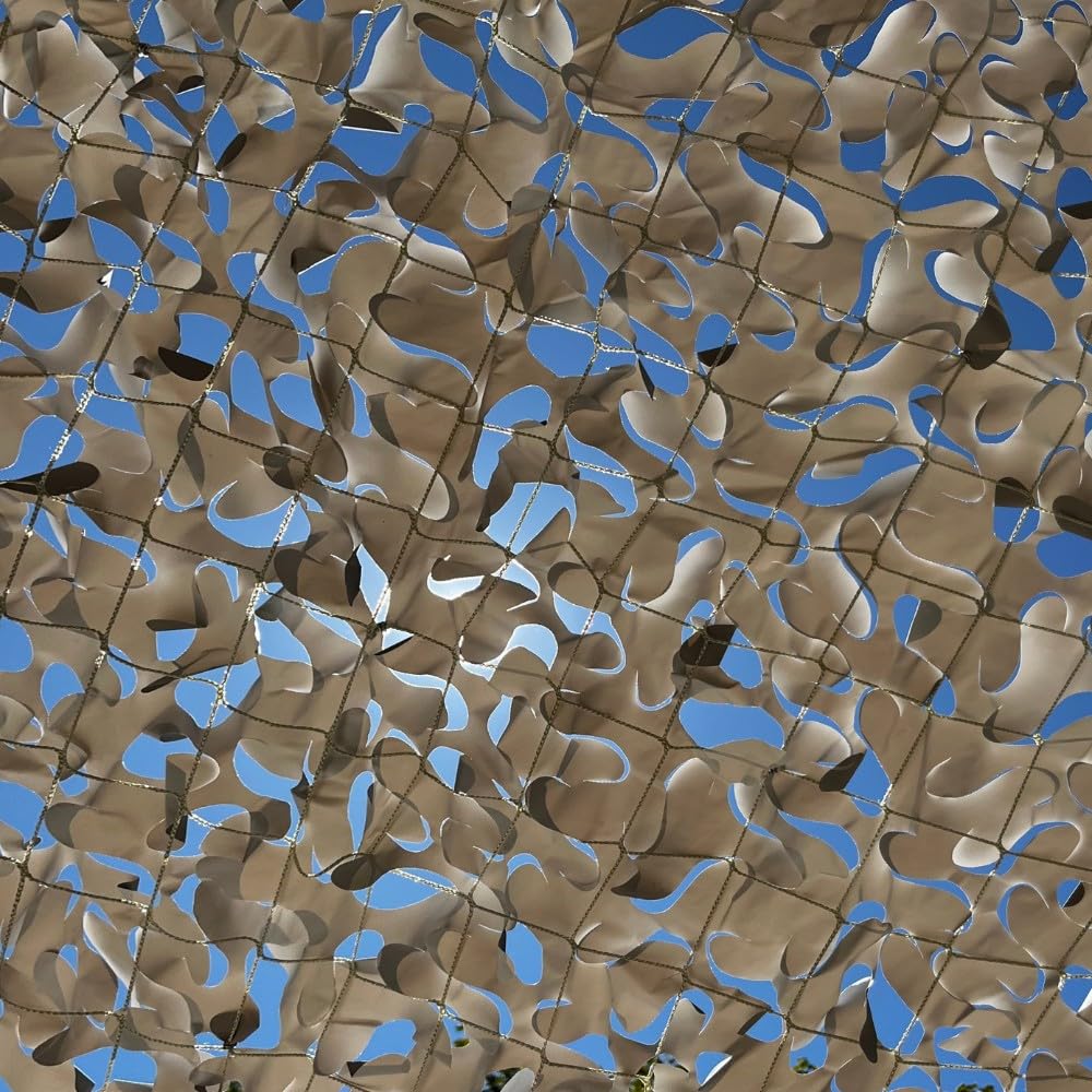 Arcturus EverShade Reinforced Shade Netting | Broadleaf Camo Privacy & Sun Screen | Blocks 30% More Light Than Traditional Netting - 10x10 ft (Desert)
