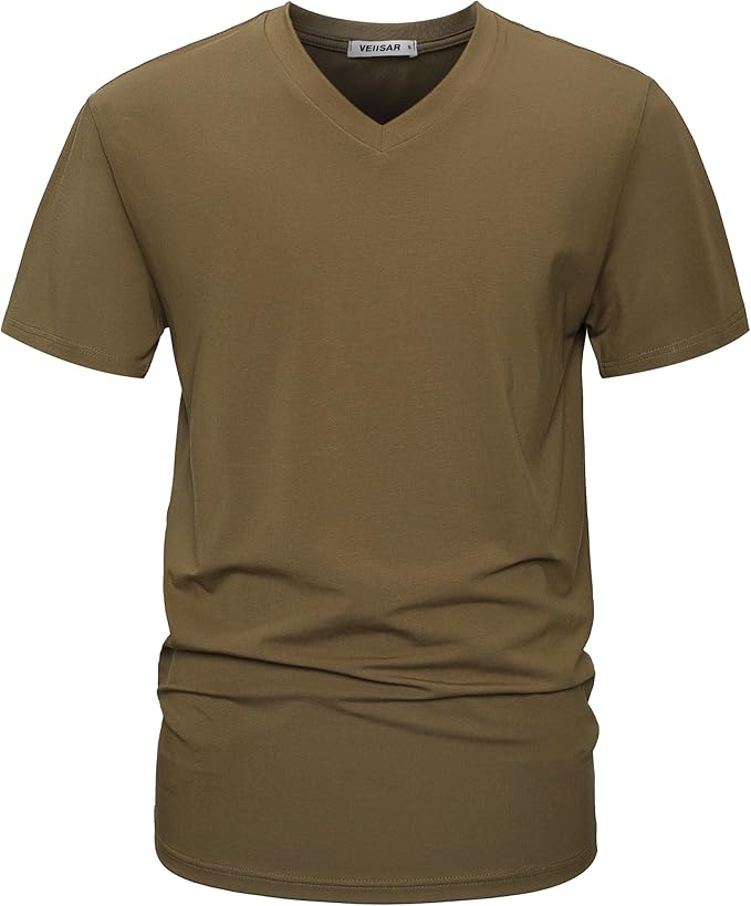 VEIISAR Premium V Neck T Shirts for Men - Modern Fitted Tees Vneck Undershirts