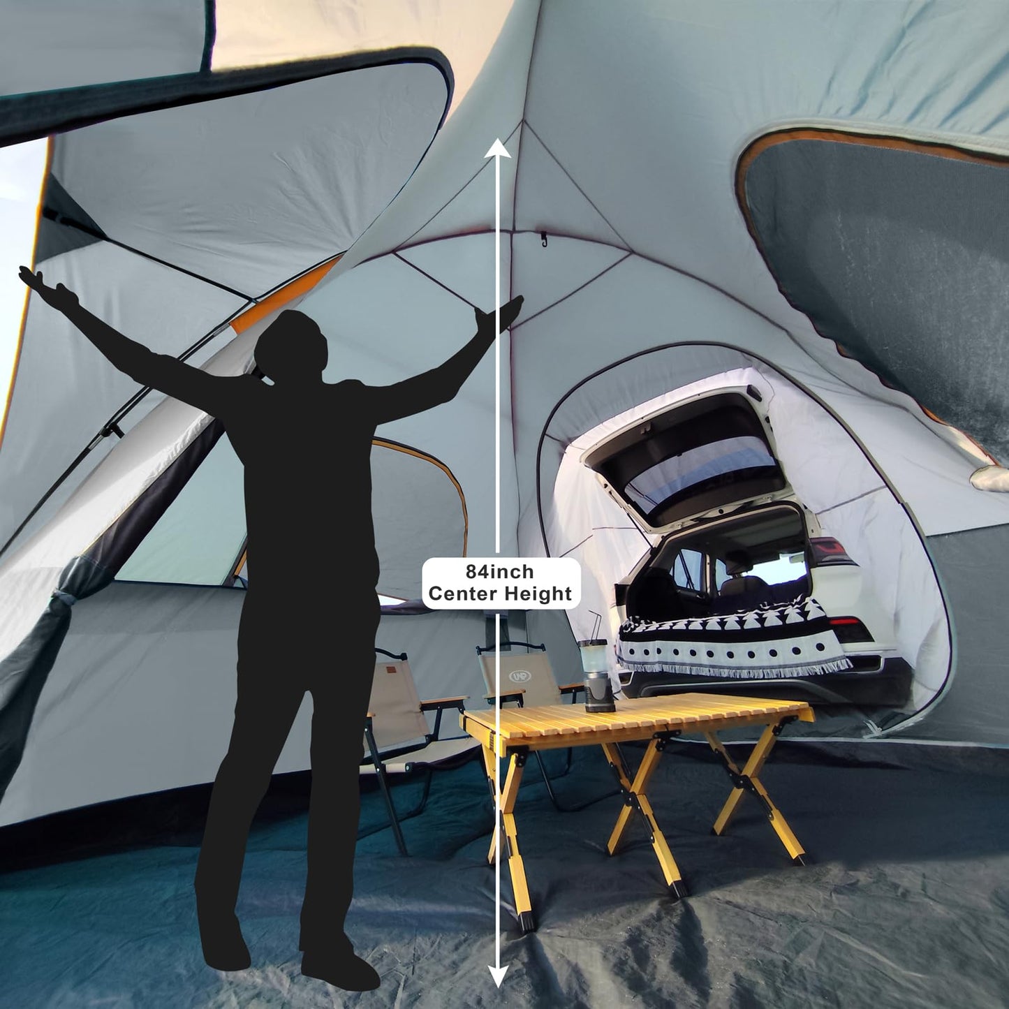 UNP SUV Dome Tent for Camping, Outdoor 6 Person Car Camping Tent, Easy Set Up SUV Tailgate Tent with Rainfly 10' x 10' Vehicle Camping Tent | for Camping, Outdoor, Car Camping Tent, Easy Set Up, SUV Tailgate Tent, with Rainfly