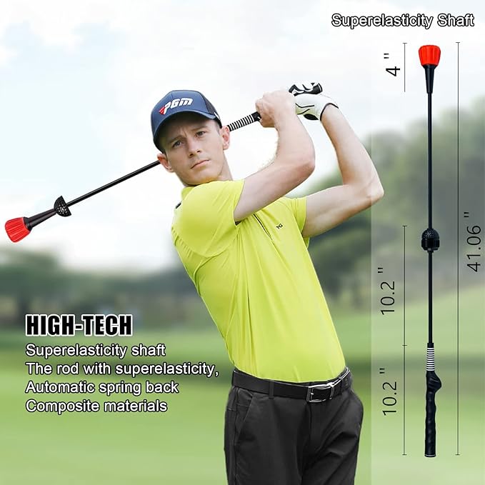 PGM Golf Swing Trainer Aid -2.0 Golf Swing Training Aid Golf Practice Warm-Up Stick for Strength Flexibility and Tempo Training -Suit for Practice Chipping Hitting Golf Accessories