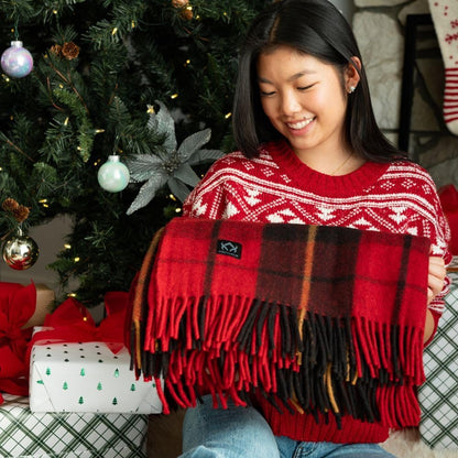 Arcturus Wool Blanket Throw - 50in x 60in - Clan Wallace Plaid