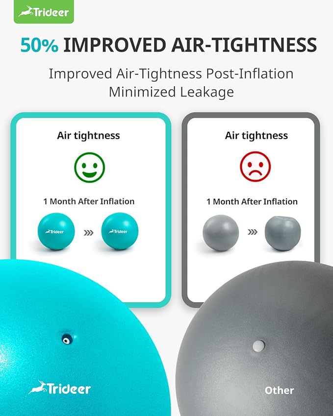 Trideer Pilates Ball - 7-8 inch with Pump, Small Core Ball for Yoga, Barre, Physical Therapy