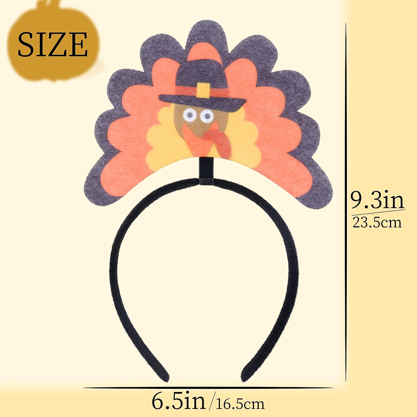 Doneace Thanksgiving Turkey Headband Women Fall Party Costume Hair Accessory