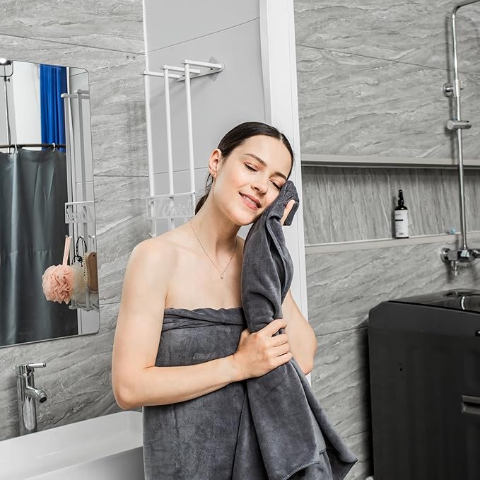 JML Bath Towels, Microfiber Bath Towel Set 6 Pack 30" x 60", Soft Absorbent Microfiber Bathroom Towels for Body, Adult, Aquamarine