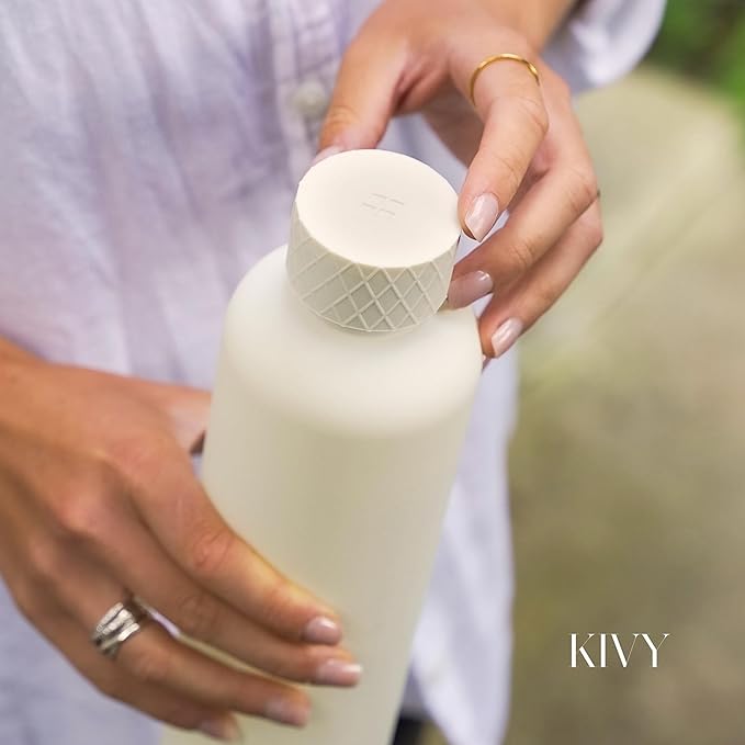 KIVY Tritan Water Bottle 2nd Generation (Black Clear, 50oz)
