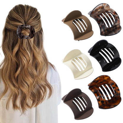 6 Pcs Flat Hair Clips Women Large Claw Clips Strong Hold No Slip Barrettes