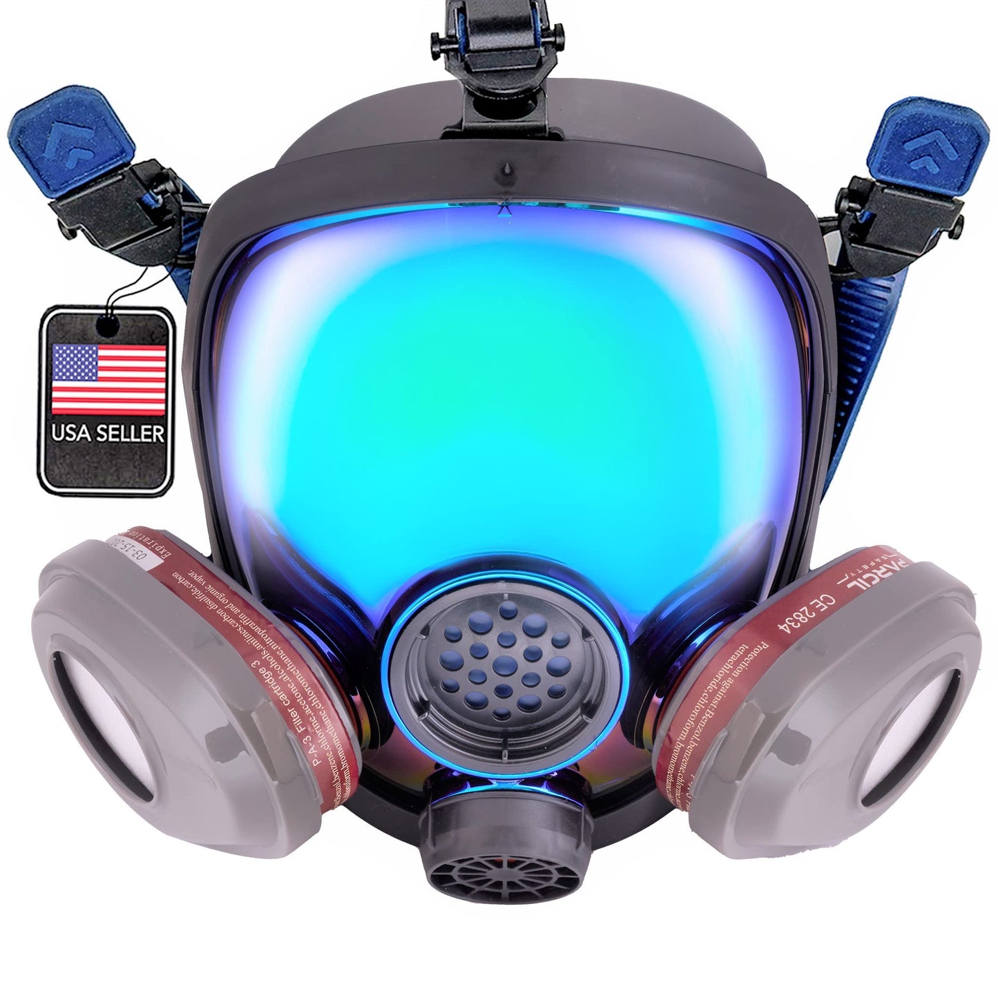 Parcil Distribution Gas Mask Survival Nuclear and Chemical Full Face Respirator - Organic Vapor & Particulate - CE Tested