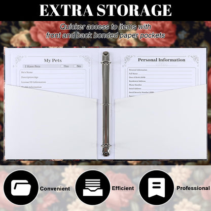 gisgfim I'm Dead Now What End of Life Planner Organizer Binder 8.5x11 Flower