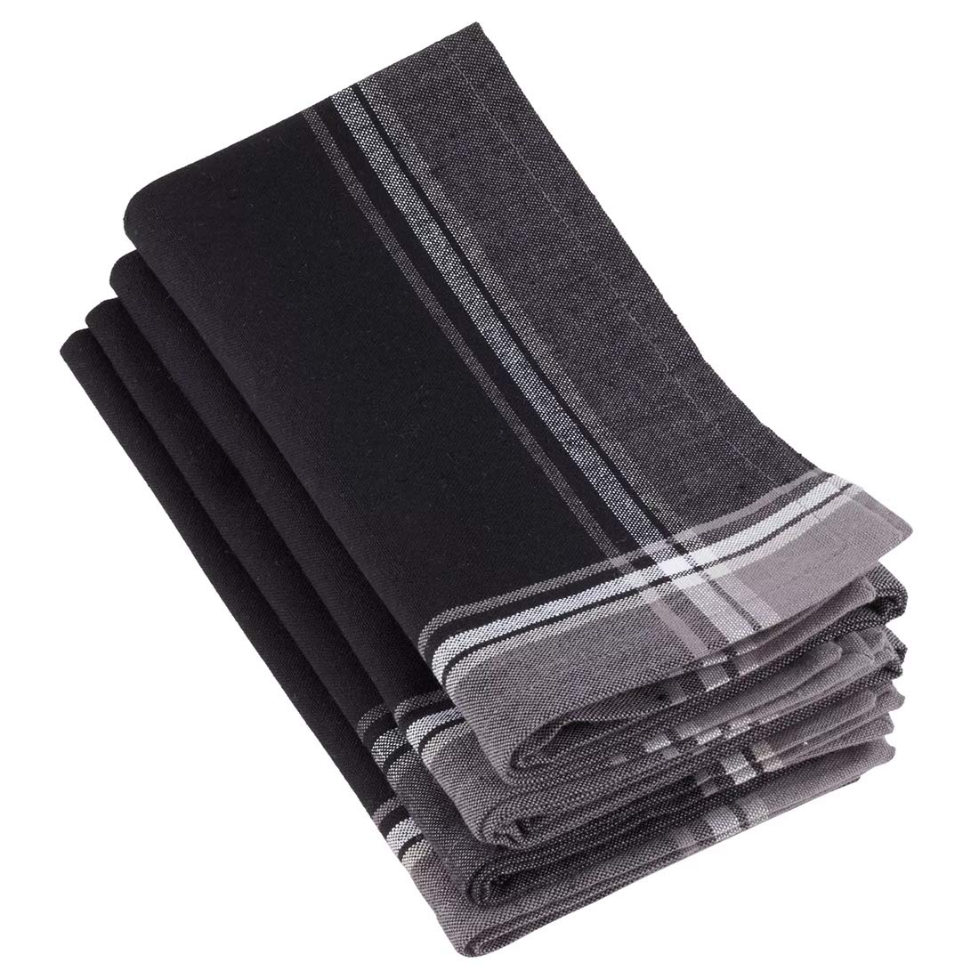 Fennco Styles Contemporary Stripe Border Design Cotton Tablecloth