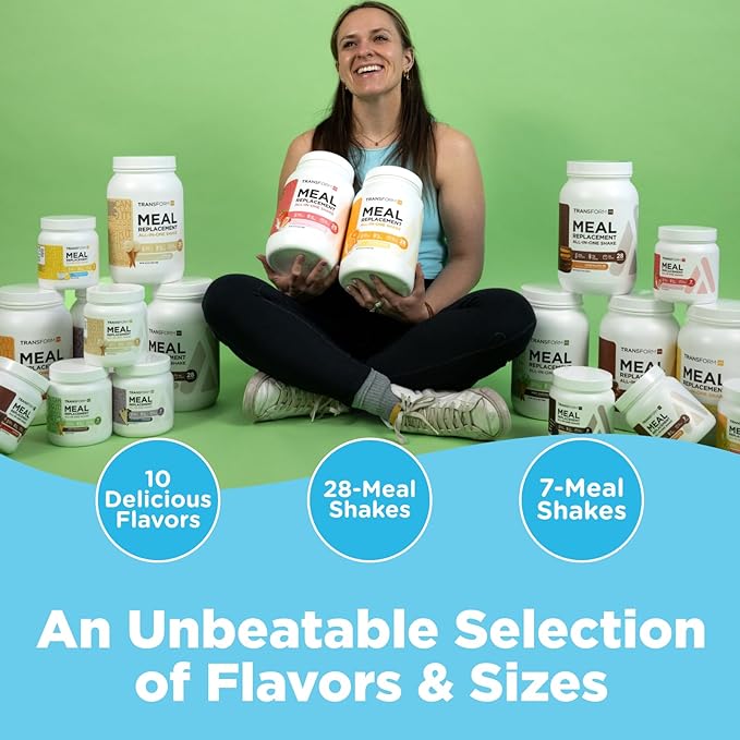 TransformHQ Meal Replacement Shake Powder 7 Servings (Strawberry & Cream) - Gluten Free, Non-GMO