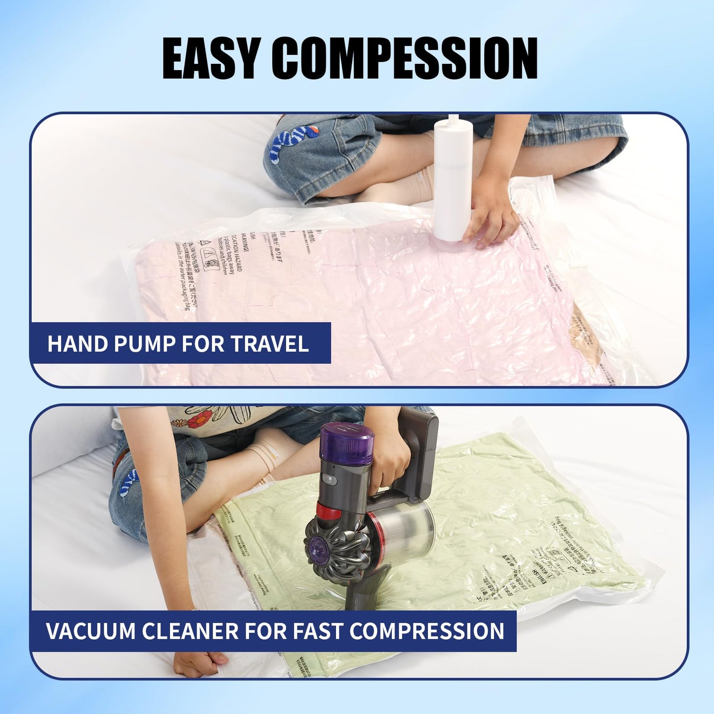 10 Pack Vacuum Storage Bags, Large Cube Bag (19.6 * 27.5 * 11.8 Inch), Large Vacuum Seal Bags for Clothing, Comforters, Blankets, Bedding, Closet Organization Space Saving