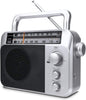 Retekess TR604 AM FM Radio,Portable Radio Plug in Wall,D Battery Operated,Large Dial,High/Low Tone Mode,Big Speaker,Earphone Jack,for Home,Picnic,Senior
