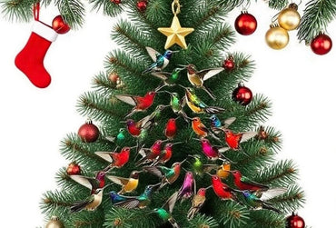 Generic 5Pcs Hummingbird Christmas Ornaments Colorful Outdoor Decor White