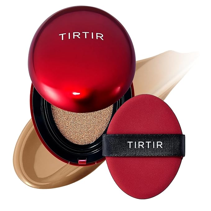 TIRTIR Mask Fit Red Cushion Foundation | Full coverage, Weightless, Skin fit, Satin Glow Finish, Korean Makeup, beauty, Tattoo cover up, Buildable (#35N Walnut, 0.63 Fl Oz)