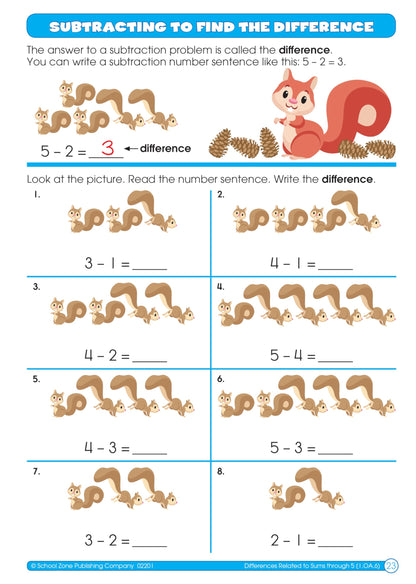 School Zone - Math Basics 1 Workbook - 64 Pages, Ages 6 to 7, 1st Grade, Numbers 1-100, Identifying Numbers, Skip Counting, and More (School Zone I Know It! Workbook Series)