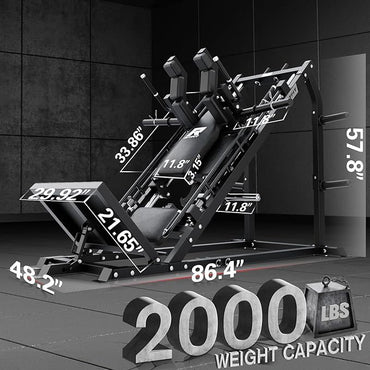 RitFit Gazelle Pro 3 in 1 Leg Press and Hack Squat Machine - High-Tensile Steel Leg Press Machine, 2000 lbs Capacity, Adjustable Angles, Hack Squat Machine with Weight Storage