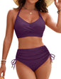 Women's High Waisted Bikini Set - Tummy Control Swimsuit with Crisscross Back