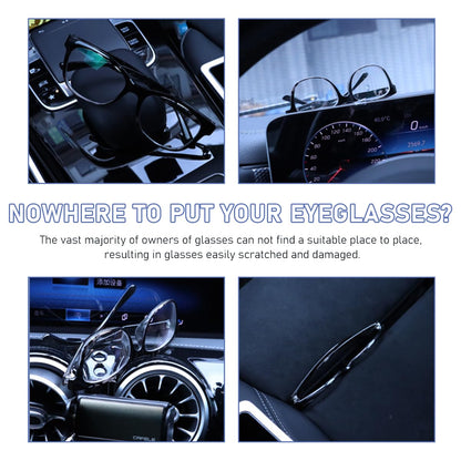 povtii Car Sun Visor Sunglasses Holder US Flag Gray Multi-Function Clip