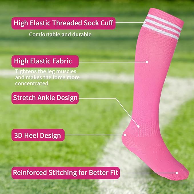 Soccer Shin Guards for Kids Adults, Toddler Shin Pads Set with Sleeves and Long Soccer Socks for Age 2-16 Boys & Girls, Youth &Men, Lightweight Soccer Equipment