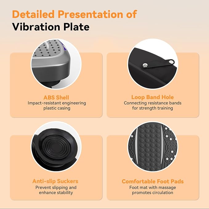UCIN Vibration Plate Exercise Machine, Vibration Plate for Lymphatic Drainage, 330 Lbs Capacity Vibrating Plate for Weight Loss Home Fitness with Resistance Bands/Pilates Ball