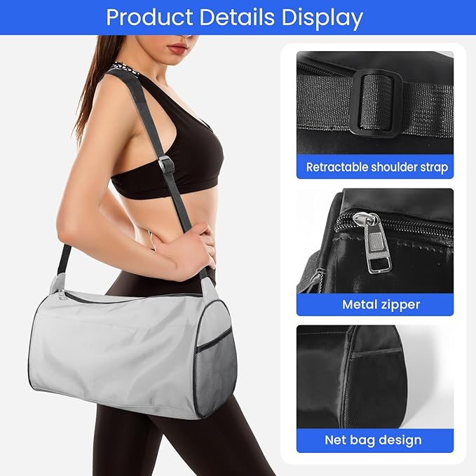 C&F BOGMOST Small Gym Bag for Women & Men,Small Lightweight Duffel Bag Carry On Bags Mini Duffel Travel Bag Waterproof Sports Bags for Workout/Sport/Travel,Sky Blue